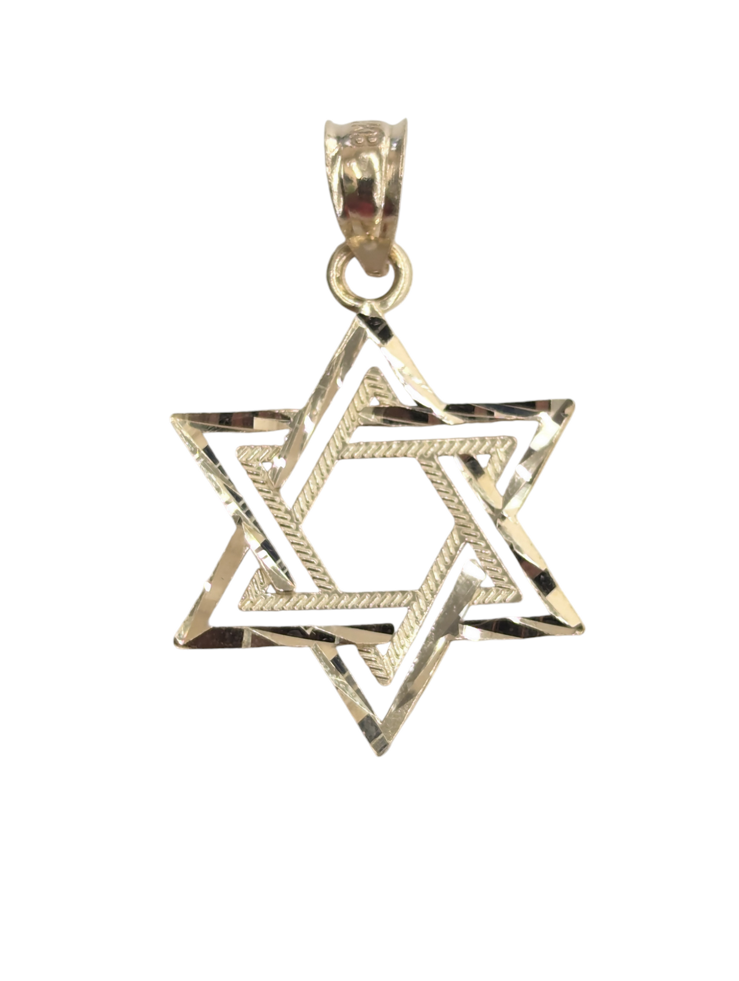 14KT REAL GOLD DAVID STAR PENDANT