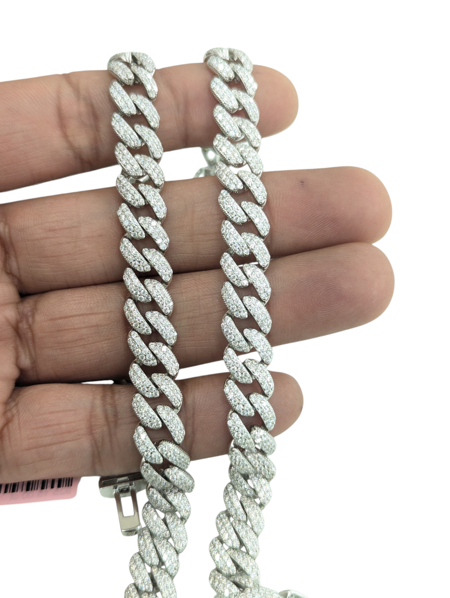 925 Sterling Silver Moissanite Diamond Cuban Link Chain 10 mm 20 Inches