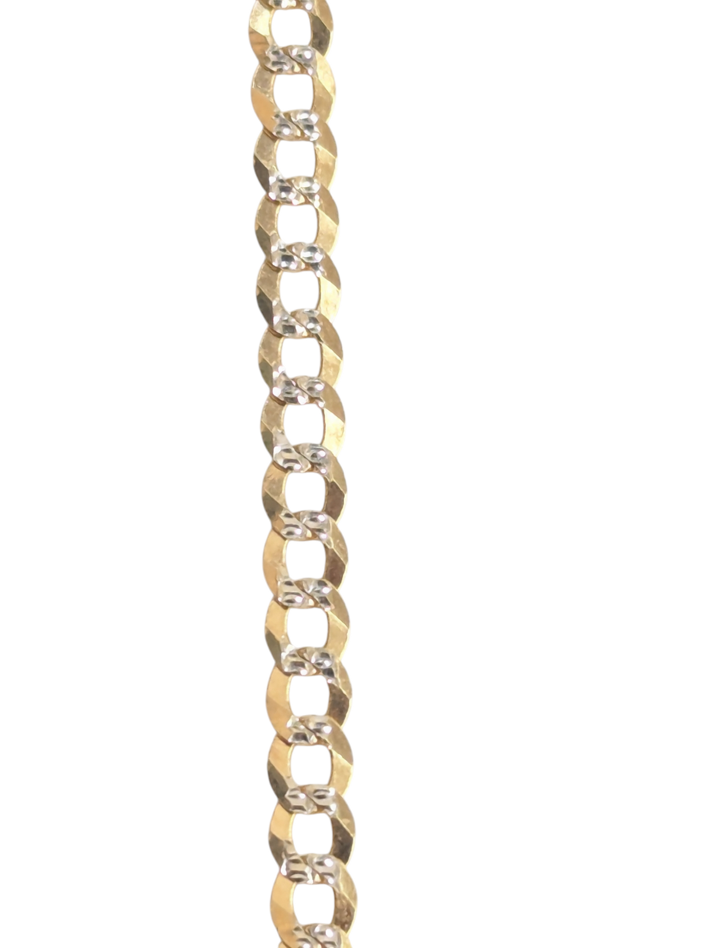10KT REAL GOLD SOLID CUBAN CURB DIAMOND CUT CHAIN 3.5MM