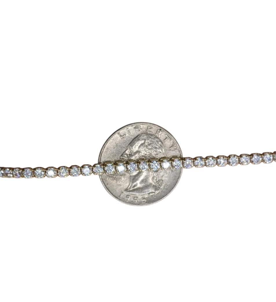 10kt Real Gold Tennis Chain 3 mm