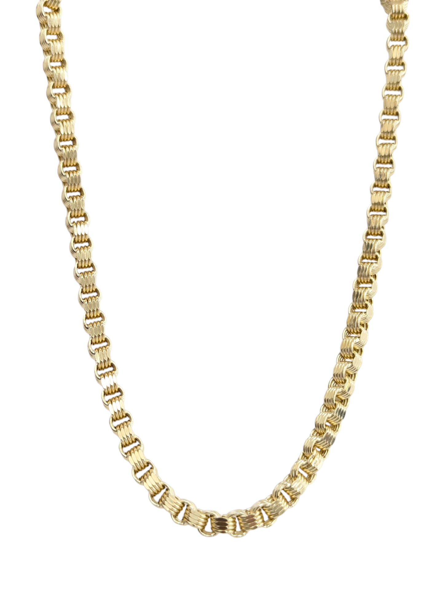 10KT REAL GOLD BOX BYZANTINE CHAIN 6.2MM