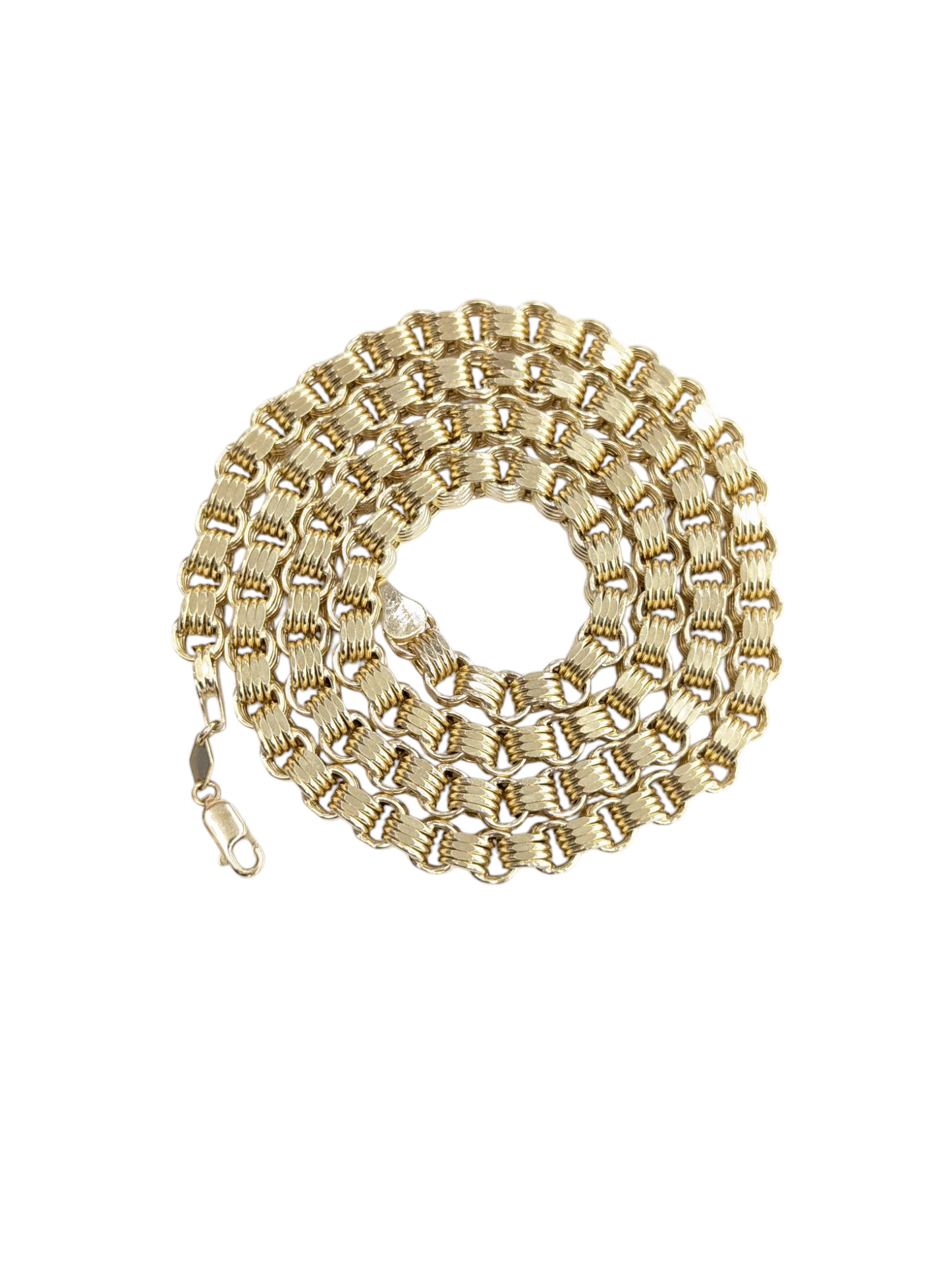 10KT REAL GOLD BOX BYZANTINE CHAIN 6.2MM