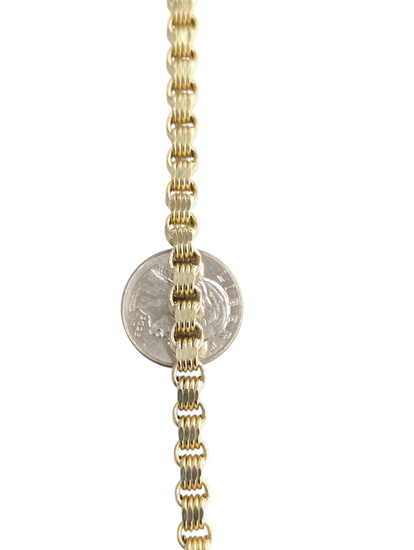 10KT REAL GOLD BOX BYZANTINE CHAIN 6.2MM