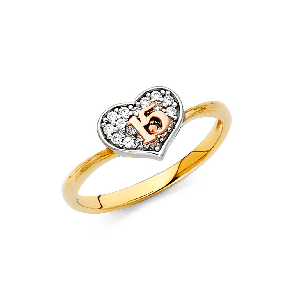 14KT REAL GOLD QUINCE AÑOS RING