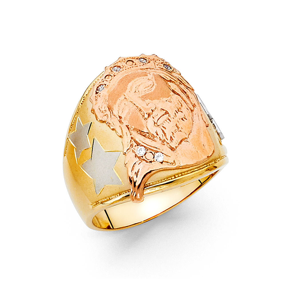 14KT REAL GOLD RELIGIOUS RING FOR MEN