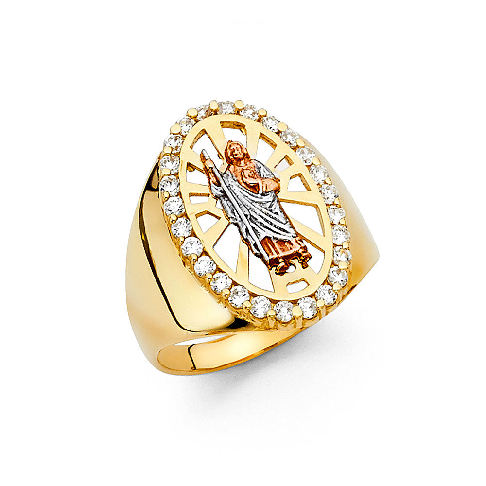14KT REAL GOLD RELIGIOUS RING FOR MEN