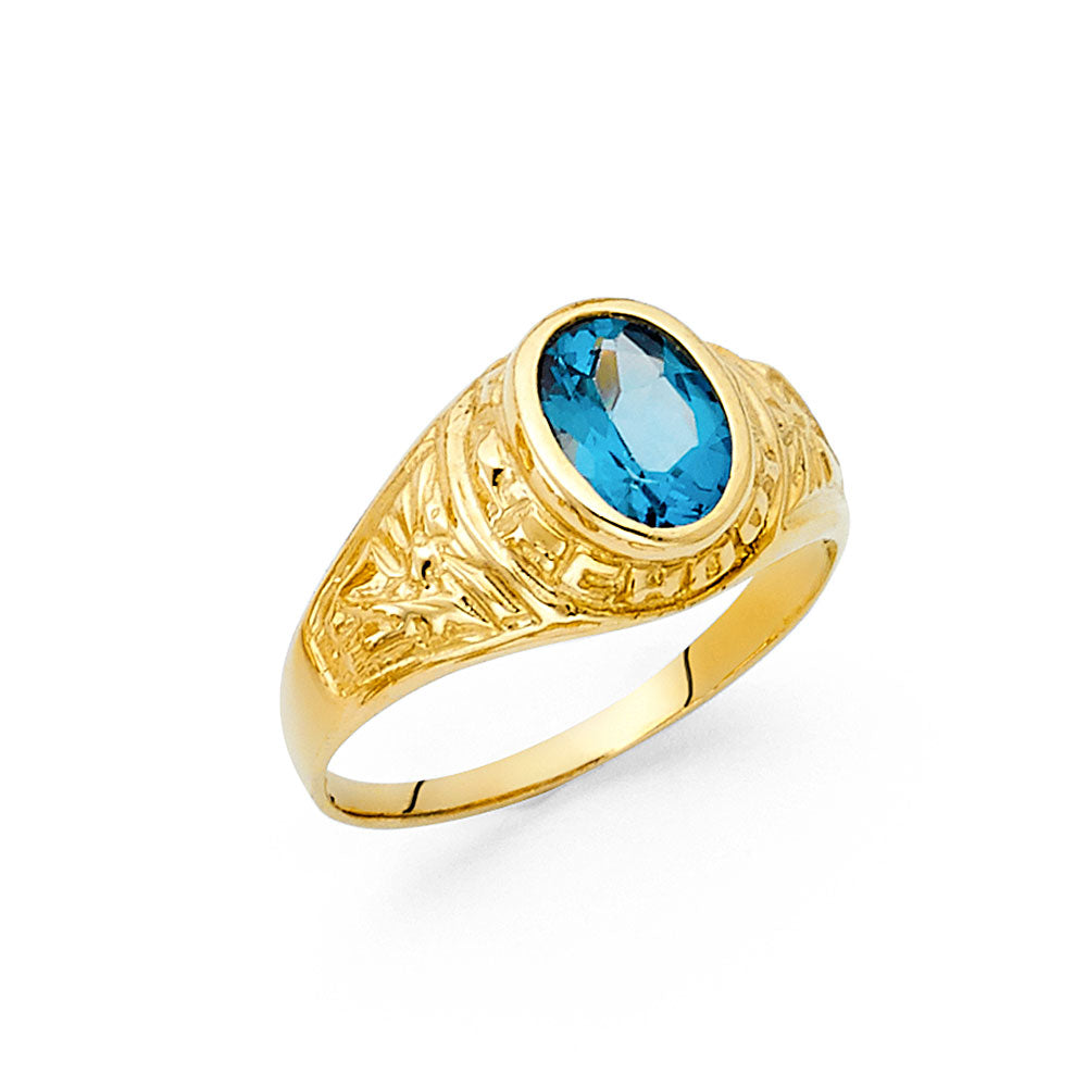 14KT REAL GOLD CZ STONE RING FOR MEN
