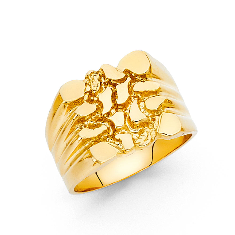 14KT REAL GOLD NUGGET RING FOR MEN