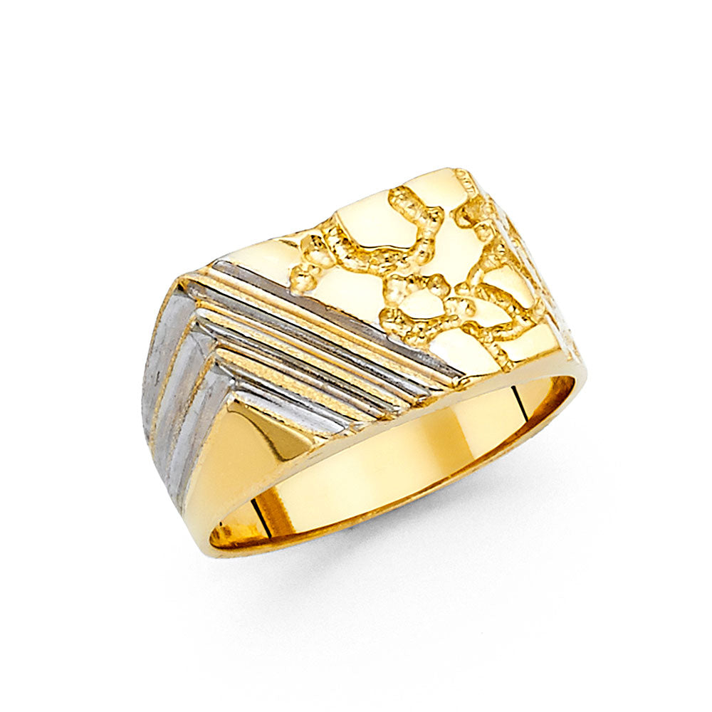 14KT REAL GOLD NUGGET RING FOR MEN