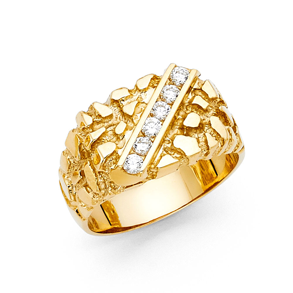 14KT REAL GOLD NUGGET RING FOR MEN