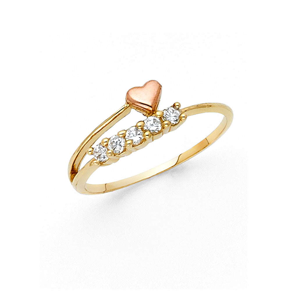 14KT REAL GOLD HEART RING FOR WOMEN