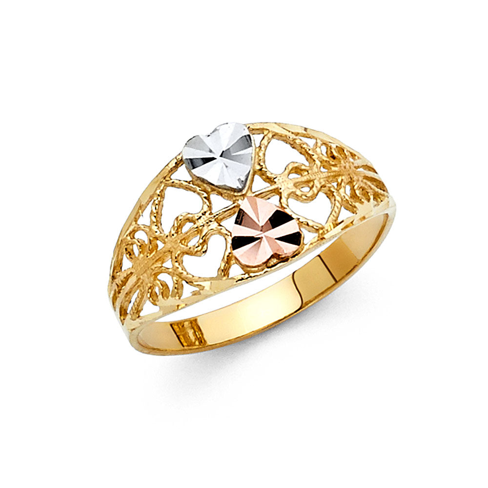 14KT REAL GOLD HEART RING FOR WOMEN