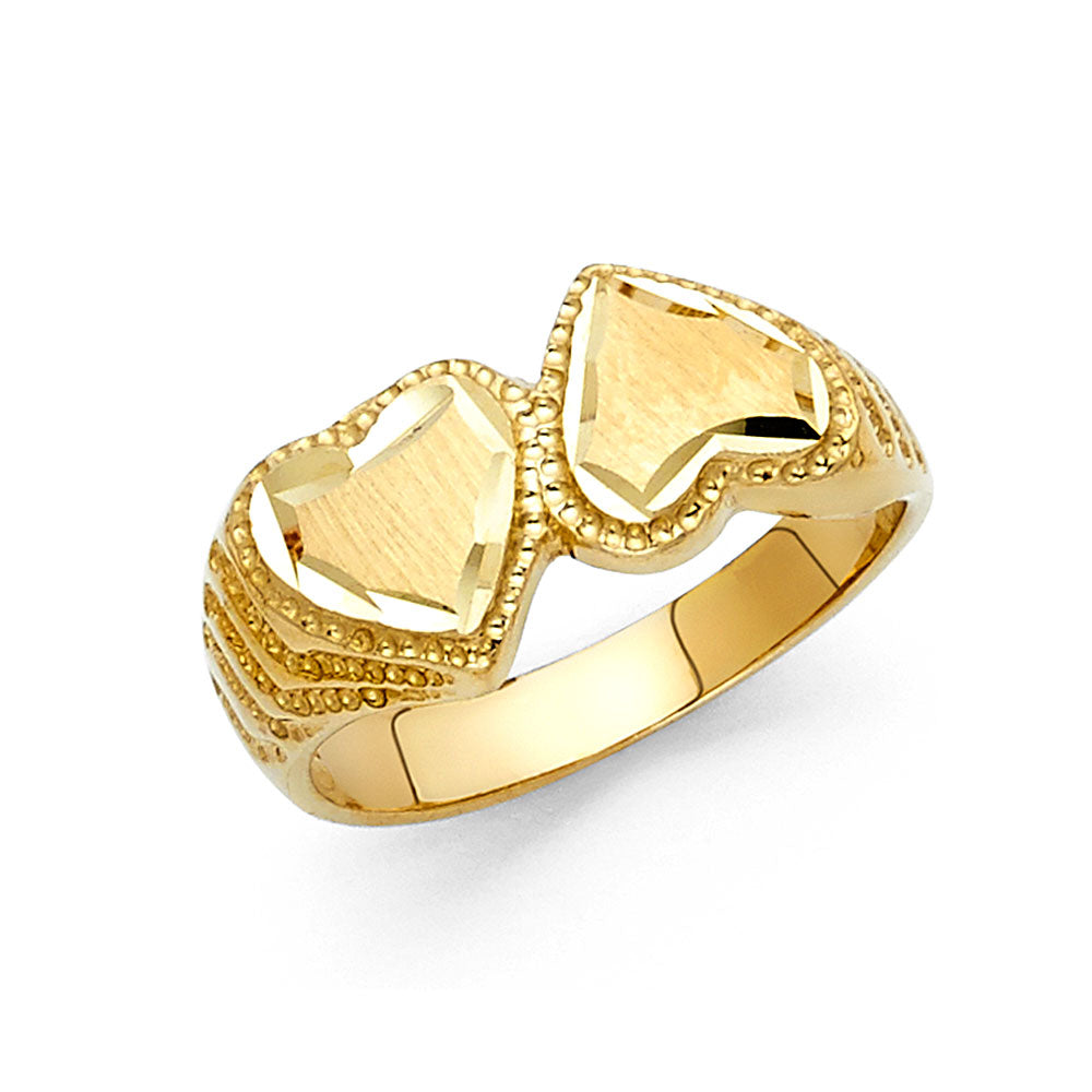 14KT REAL GOLD HEART RING FOR WOMEN