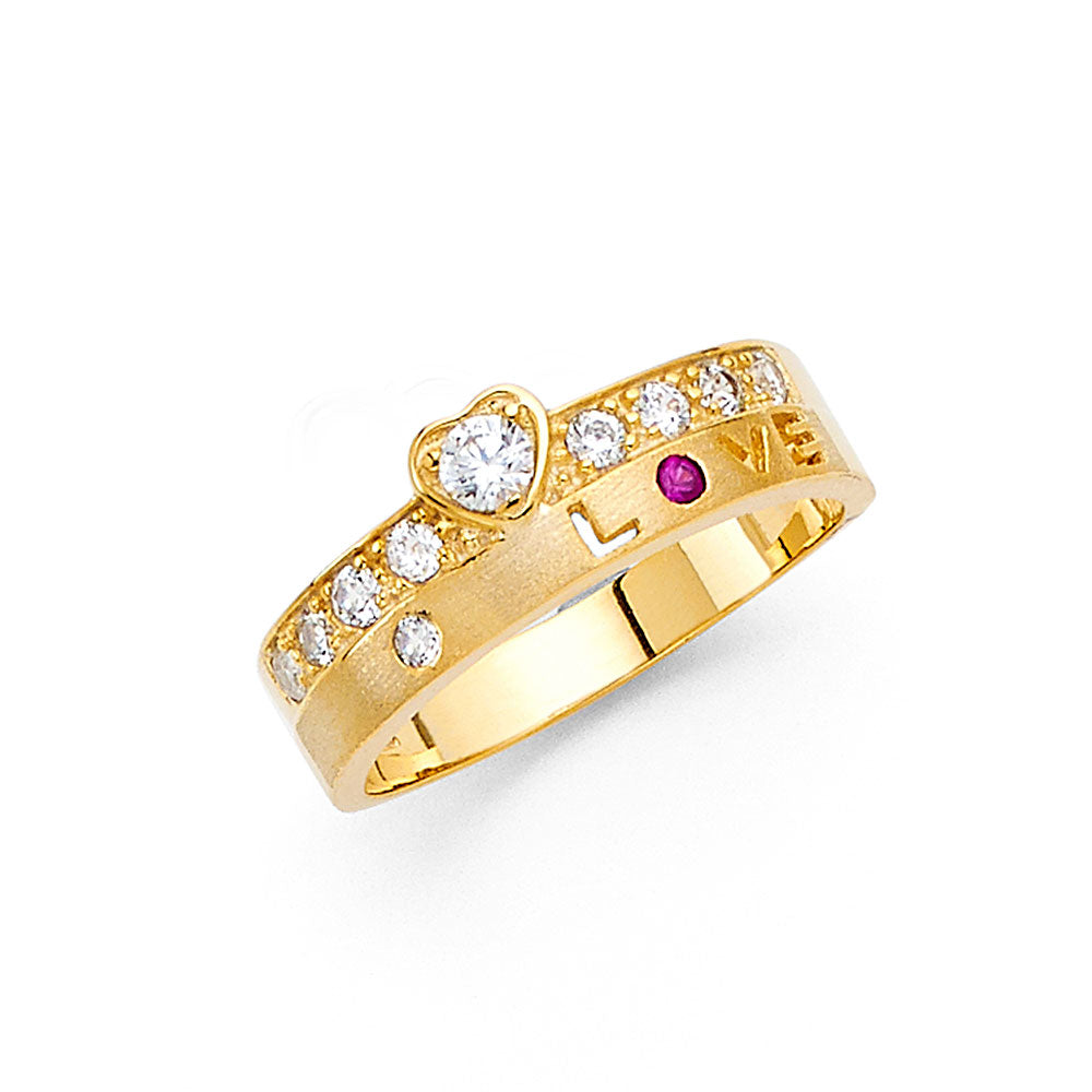 14KT REAL GOLD HEART RING FOR WOMEN