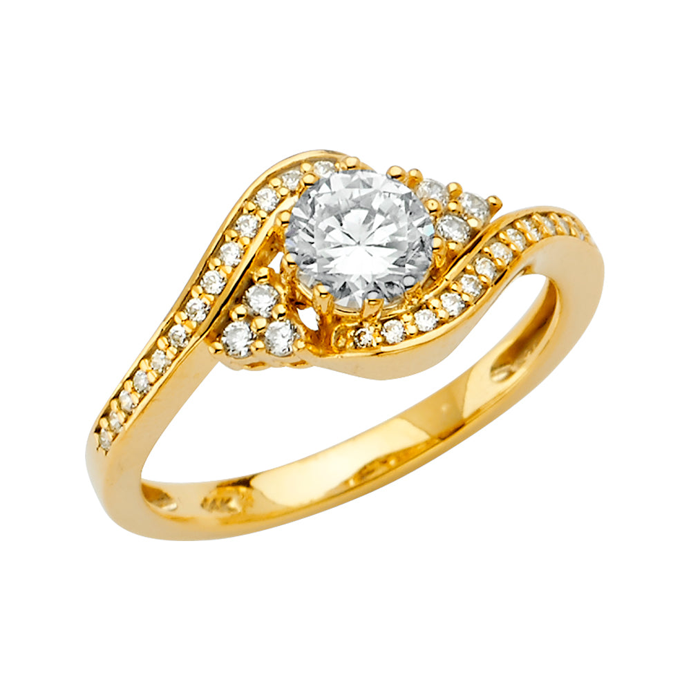14KT REAL GOLD ENGAGEMENT RING FOR WOMEN