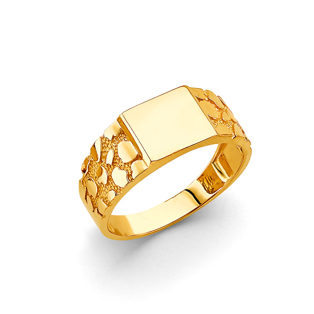 14KT REAL GOLD NUGGET RING FOR MEN