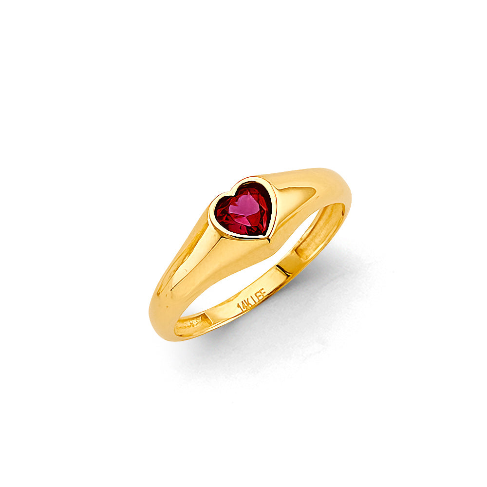 14KT REAL GOLD HEART RING FOR WOMEN