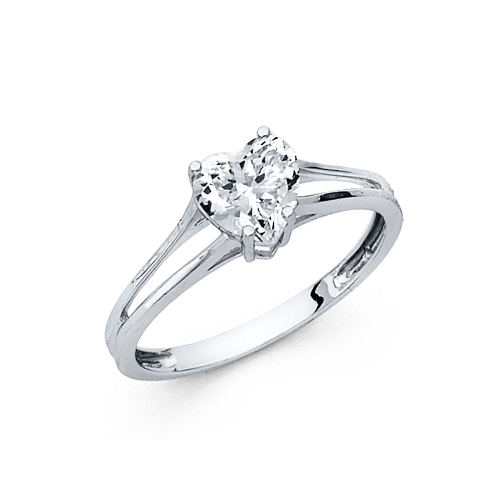 14KT REAL WHITE GOLD ENGAGEMENT RING