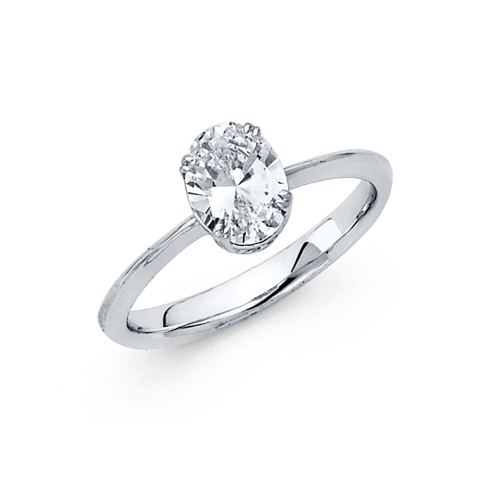 14KT REAL WHITE GOLD ENGAGEMENT RING