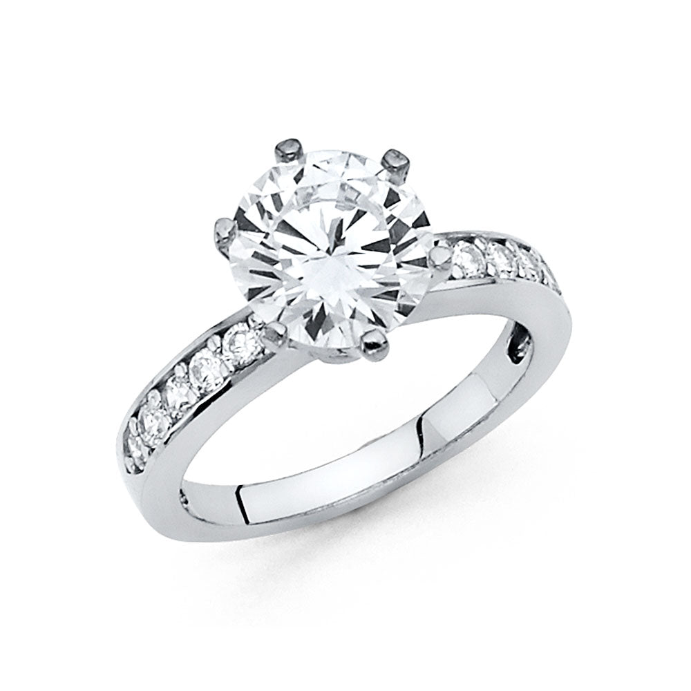 14KT REAL WHITE GOLD ENGAGEMENT RING