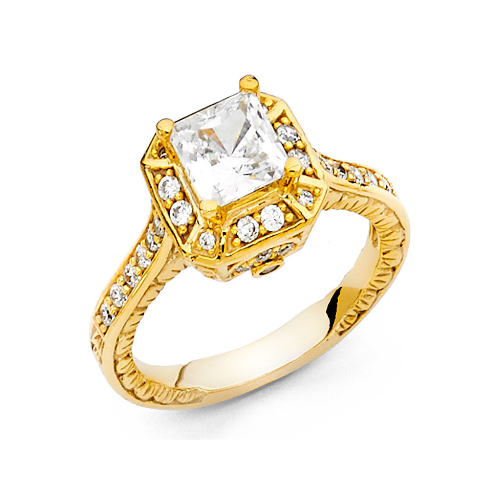 14KT REAL GOLD ENGAGEMENT RING