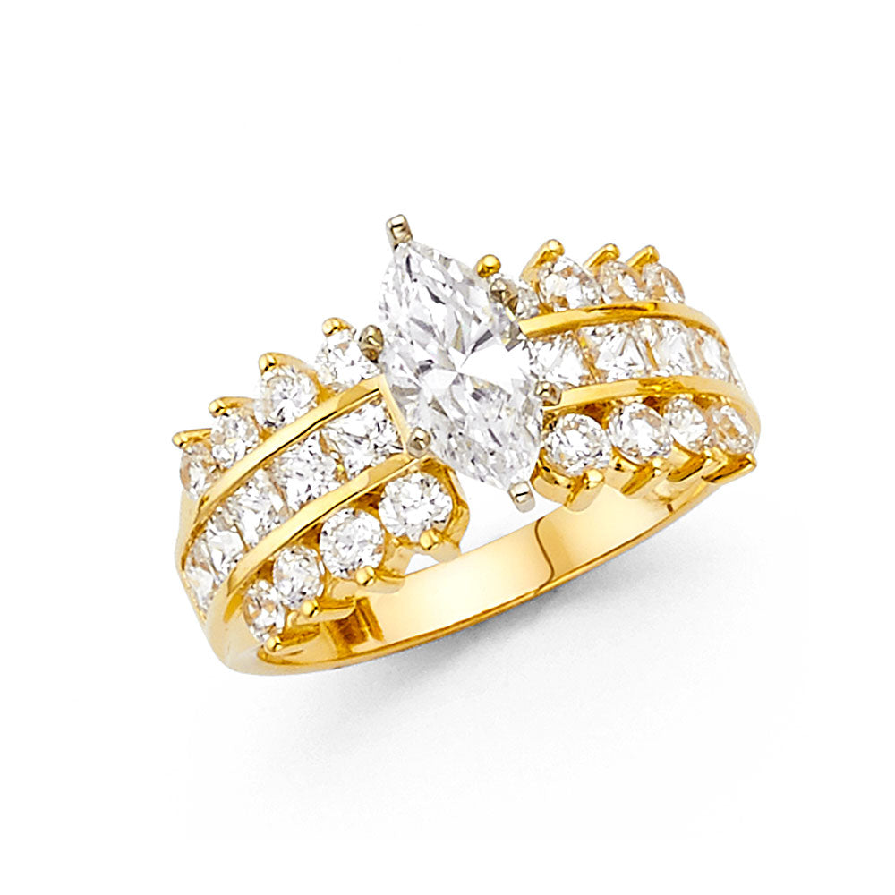 14KT REAL GOLD ENGAGEMENT RING