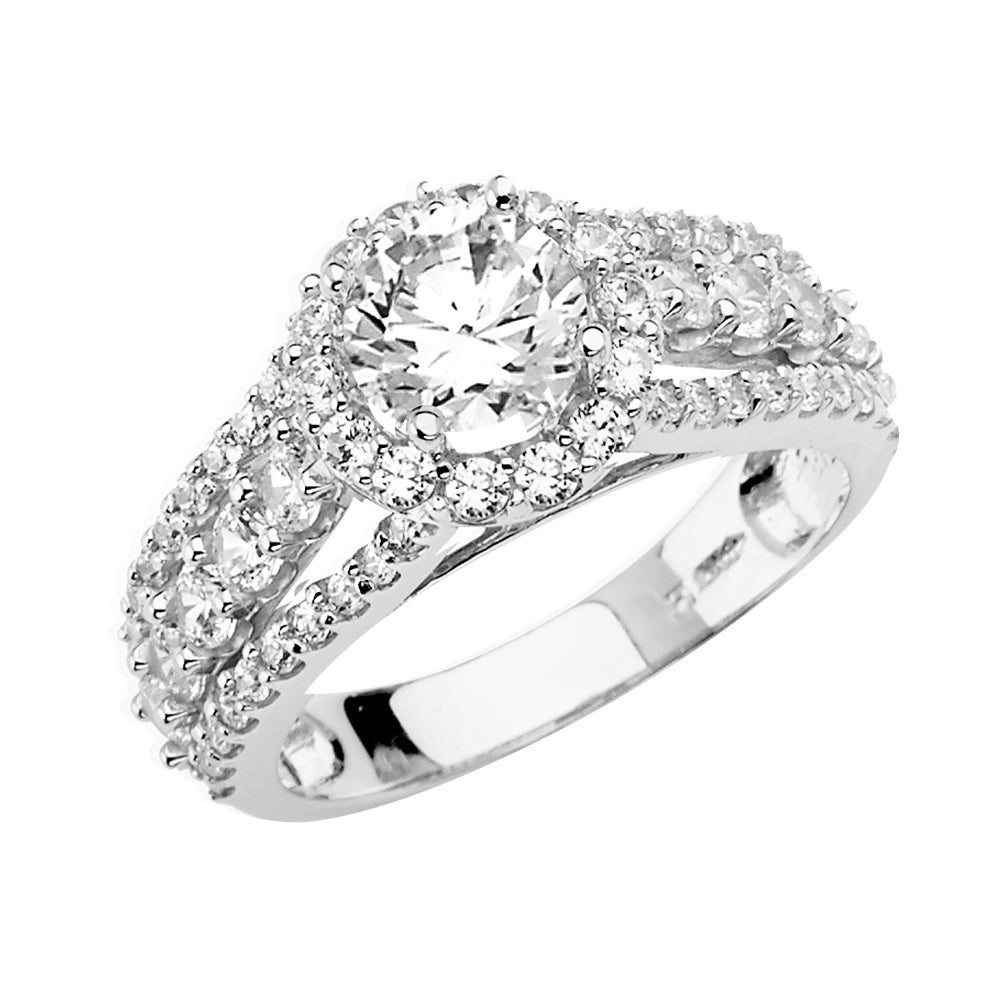 14KT REAL WHITE GOLD ENGAGEMENT RING