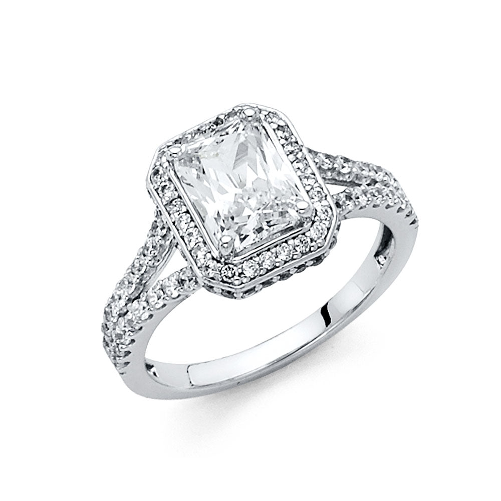 14KT REAL WHITE GOLD ENGAGEMENT RING