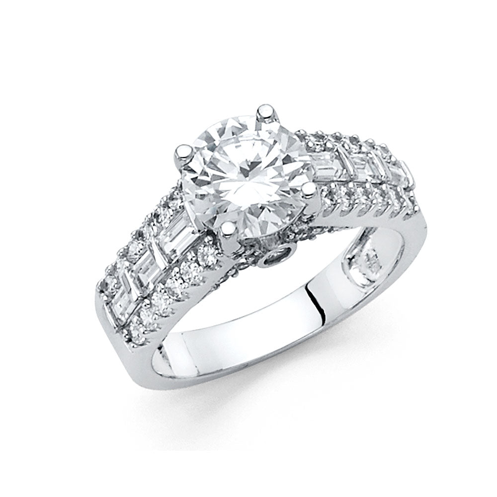 14KT REAL WHITE GOLD ENGAGEMENT RING