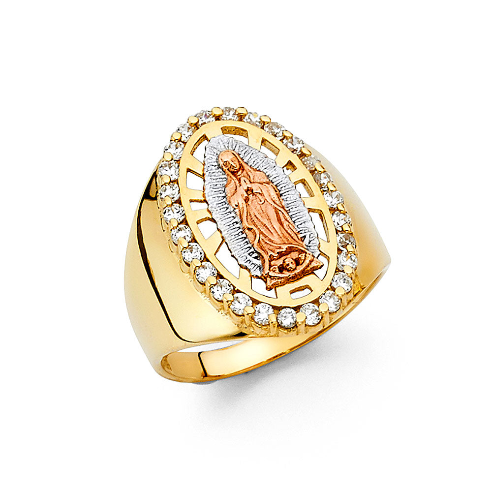 14KT REAL GOLD UNISEX VIRGIN MARY RING