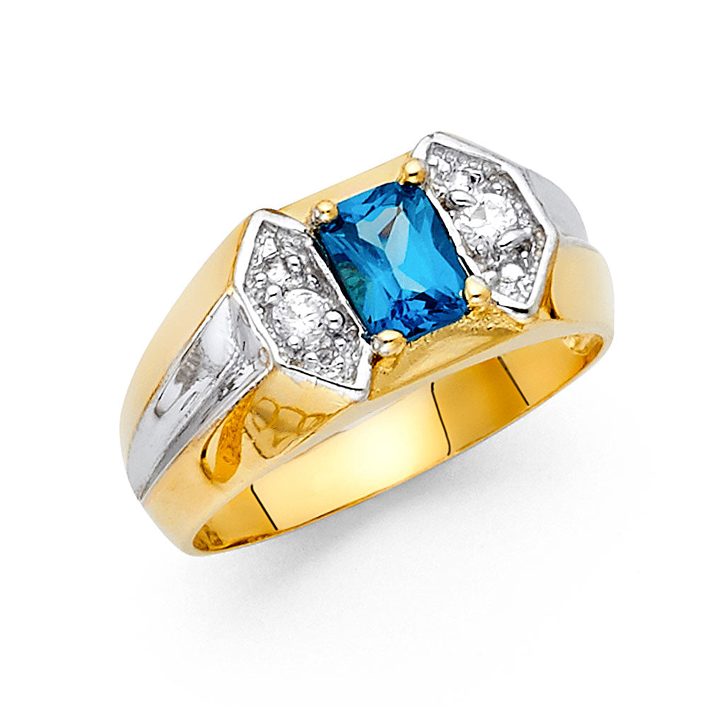 14KT REAL GOLD TWO-TONE MEN's RING