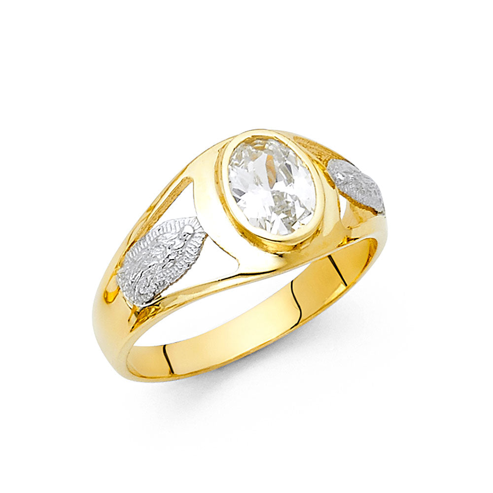 14kt REAL GOLD TWO-TONE MEN'S RING