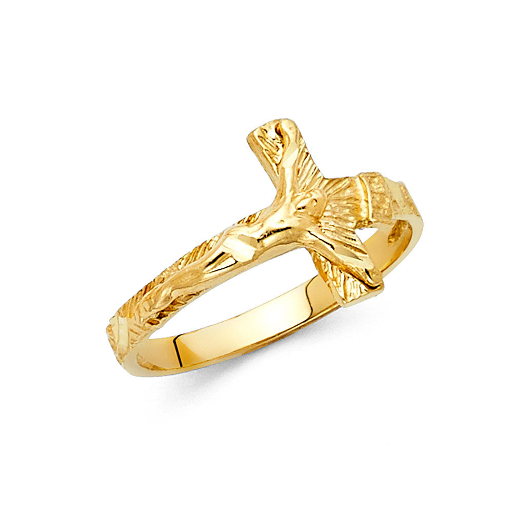 14KT REAL GOLD CRUCIFIX RING