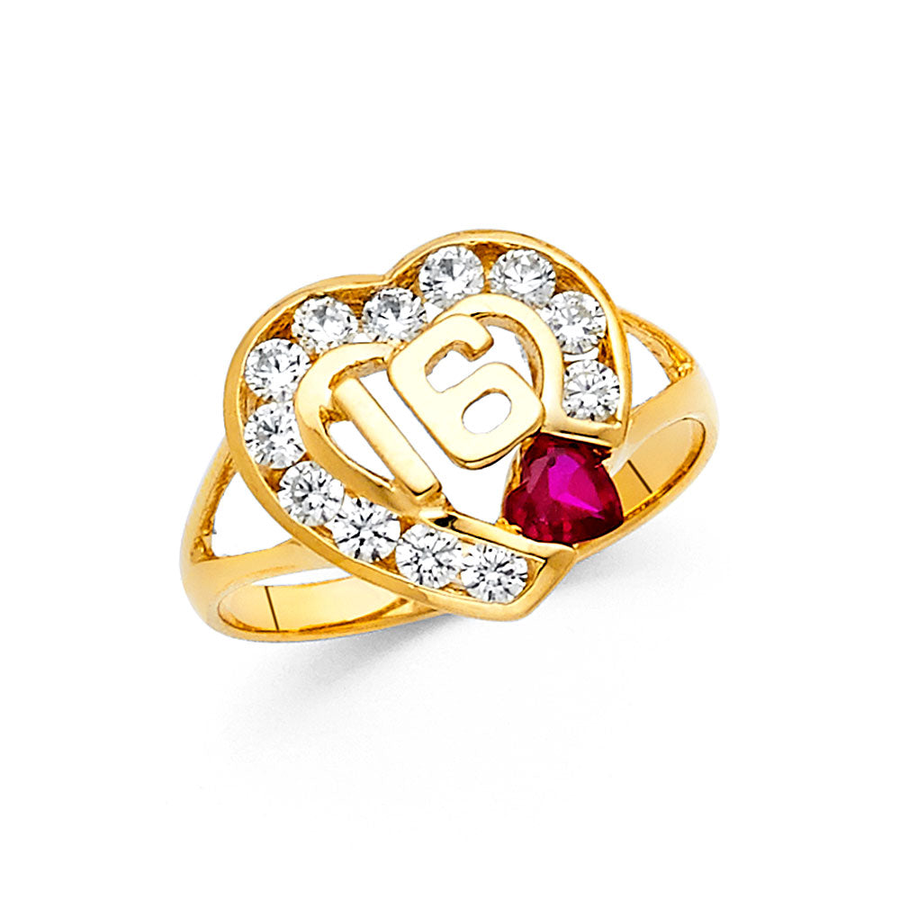 14kt REAL GOLD SWEET SIXTEEN RING