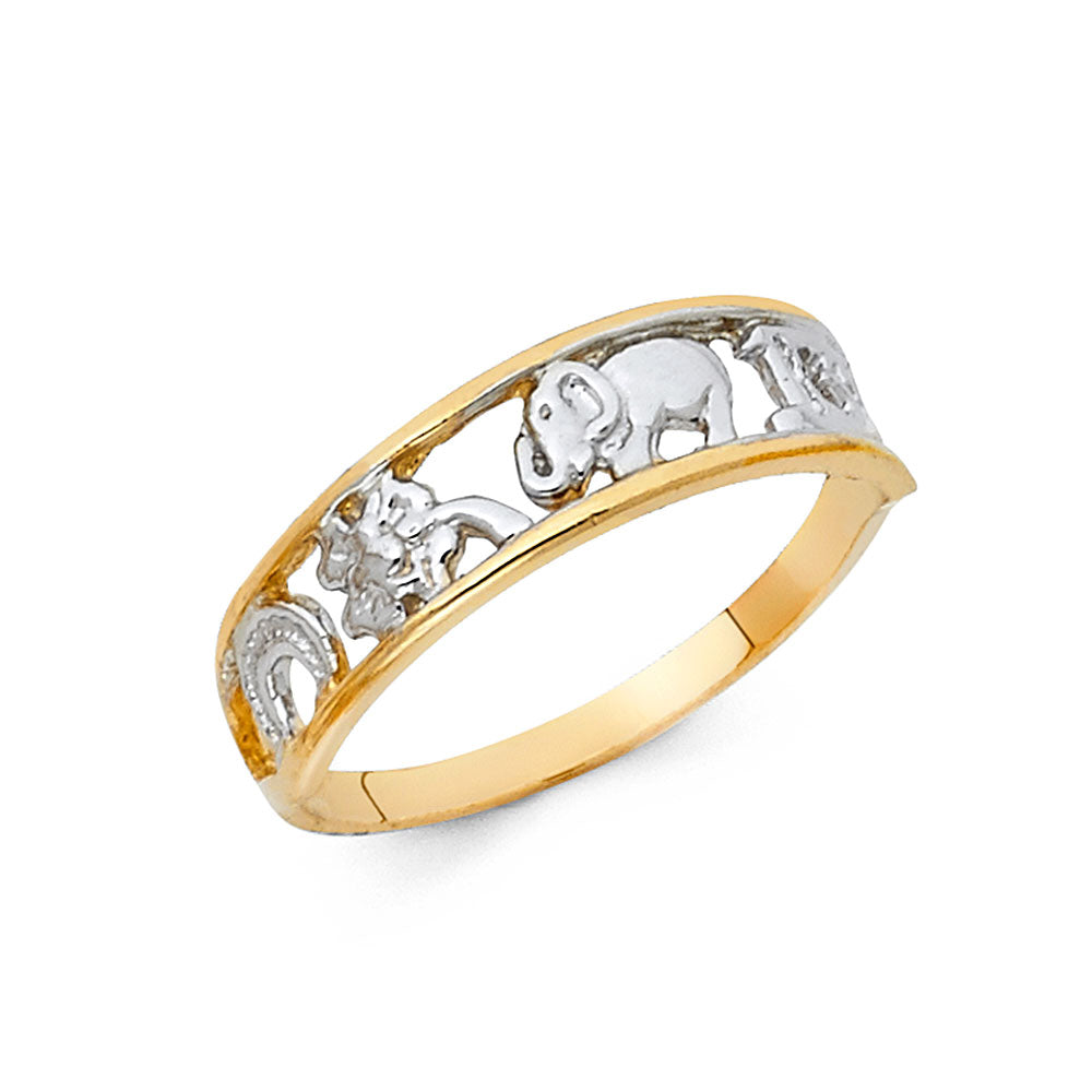14KT REAL GOLD LUCKY CHARM RING FOR WOMEN
