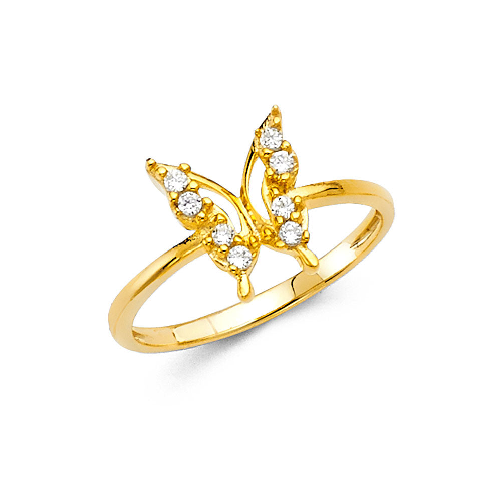 14KT REAL GOLD BUTTERFLY RING FOR WOMEN