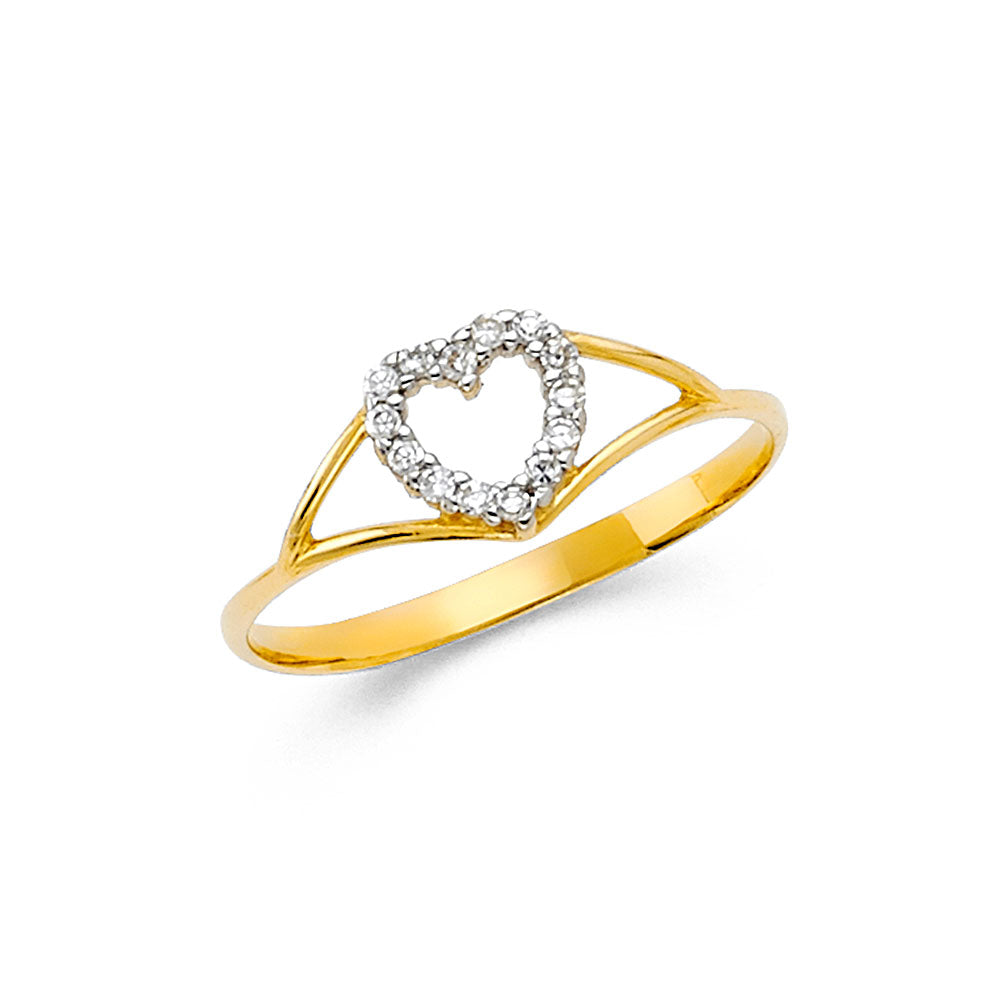 14KT REAL GOLD HEART RING FOR WOMEN