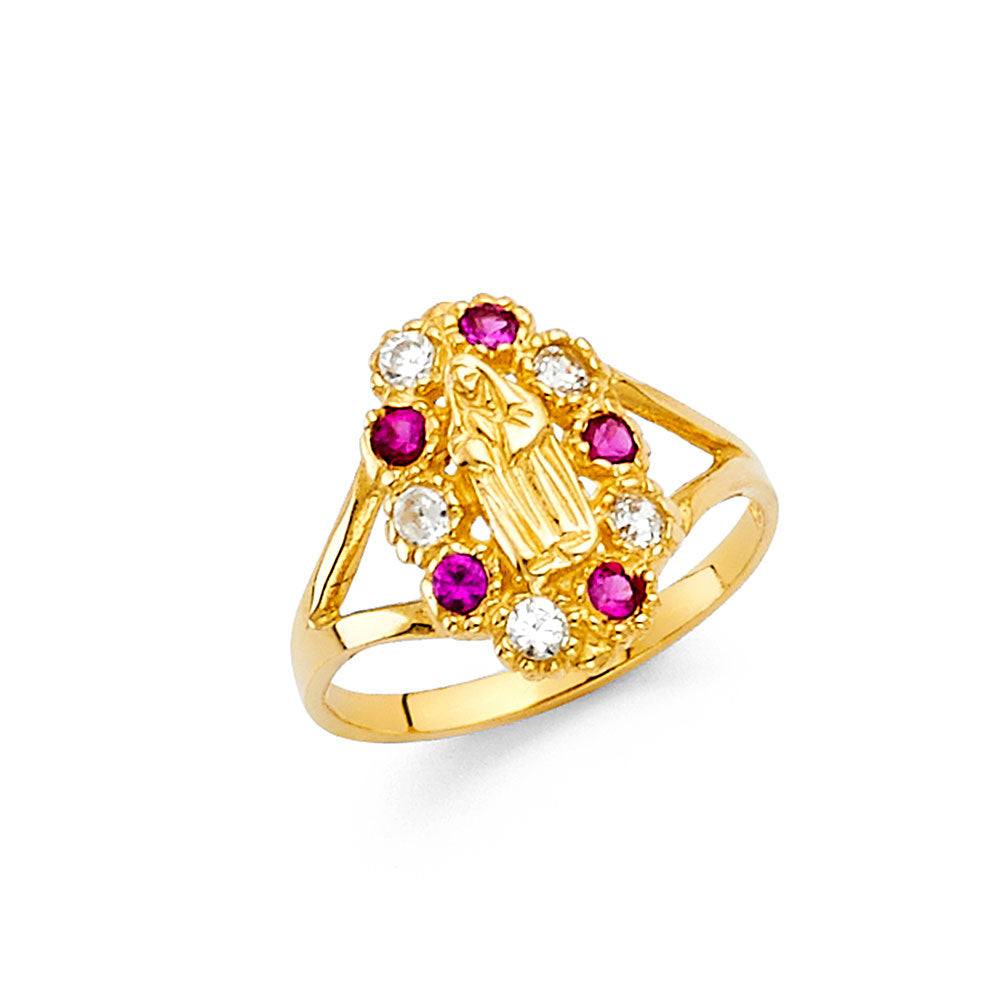14KT REAL GOLD VIRGIN MARY KIDS RING