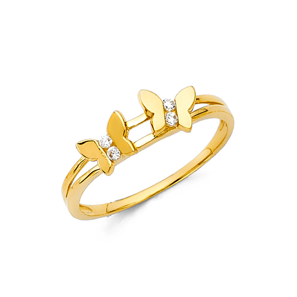 14KT REAL GOLD BUTTERFLY RING FOR WOMEN