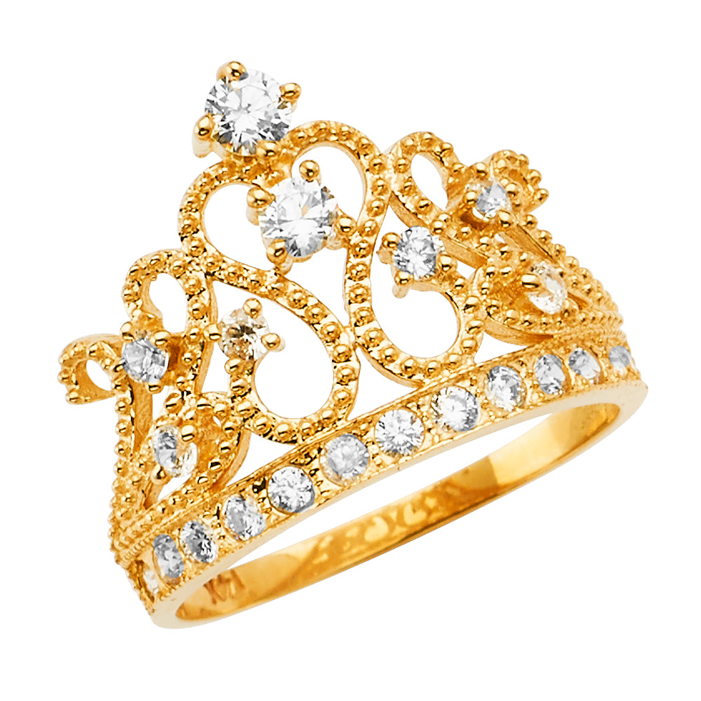 14kt Real Gold Crown Ring For Women