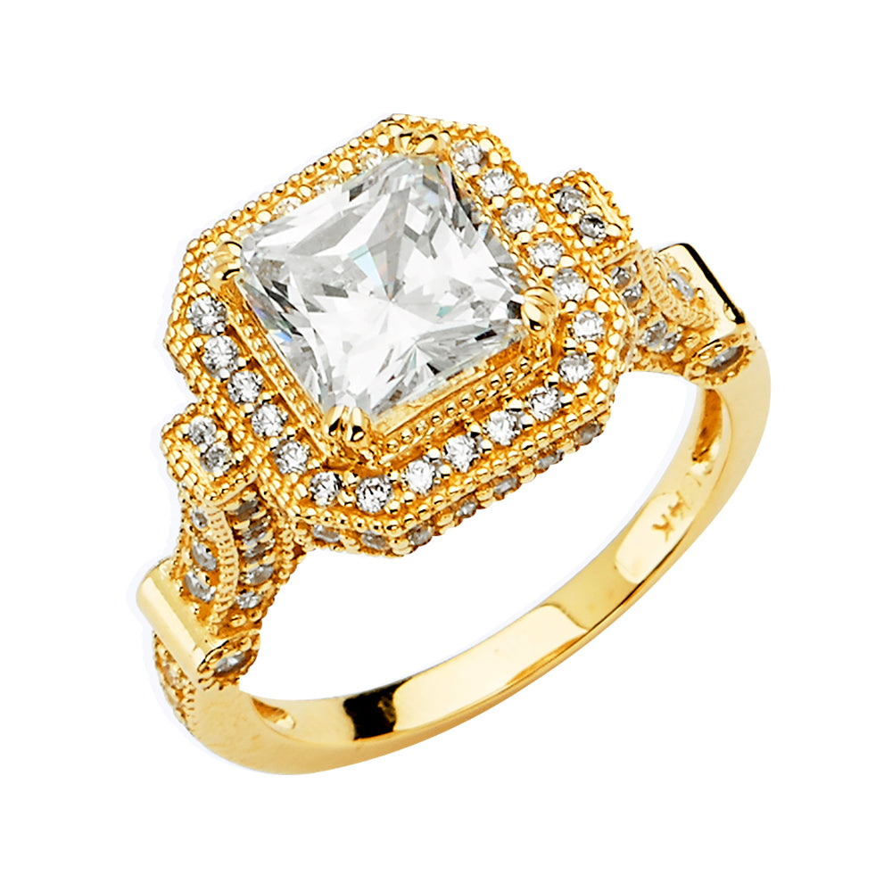 14KT REAL GOLD ENGAGEMENT RING