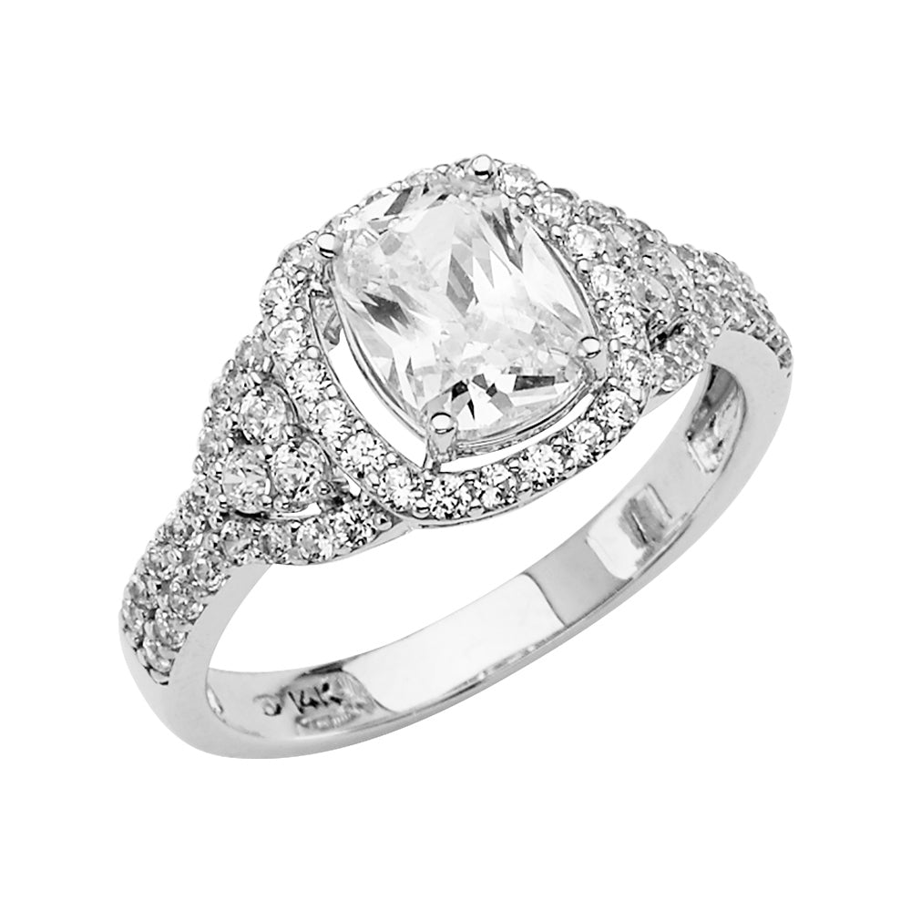 14KT REAL WHITE GOLD ENGAGEMENT RING