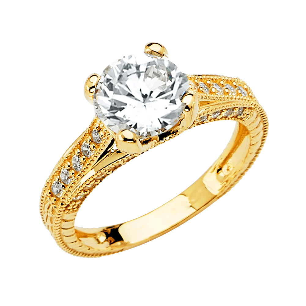 14KT REAL GOLD ENGAGEMENT RING