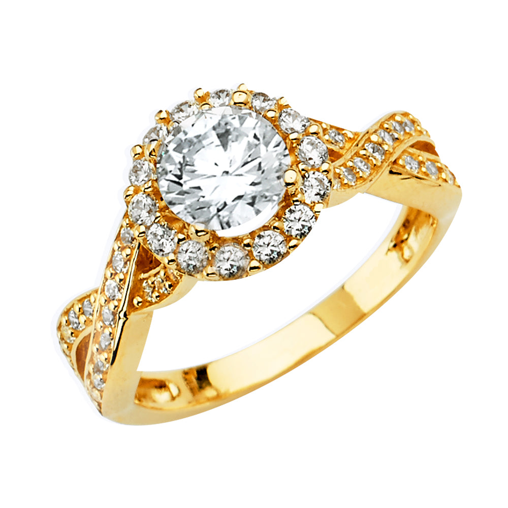 14KT REAL GOLD ENGAGEMENT RING