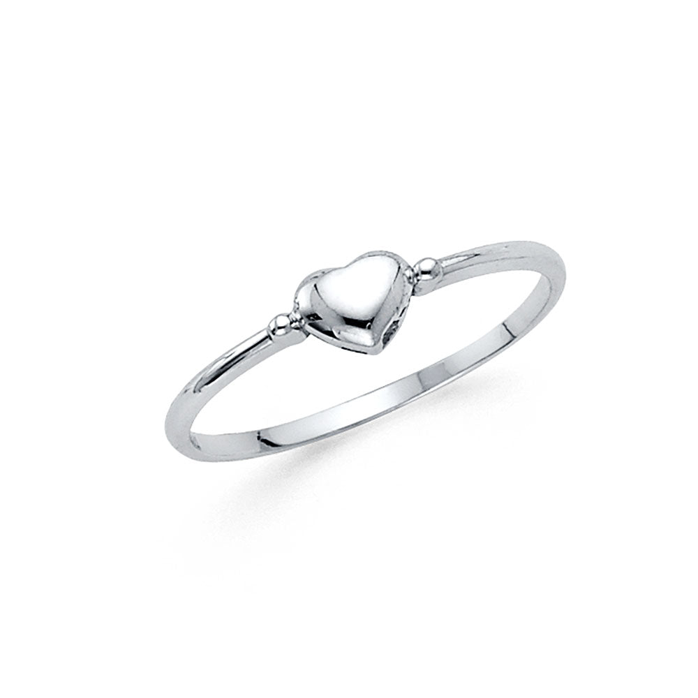 14KT WHITE GOLD HEART RING
