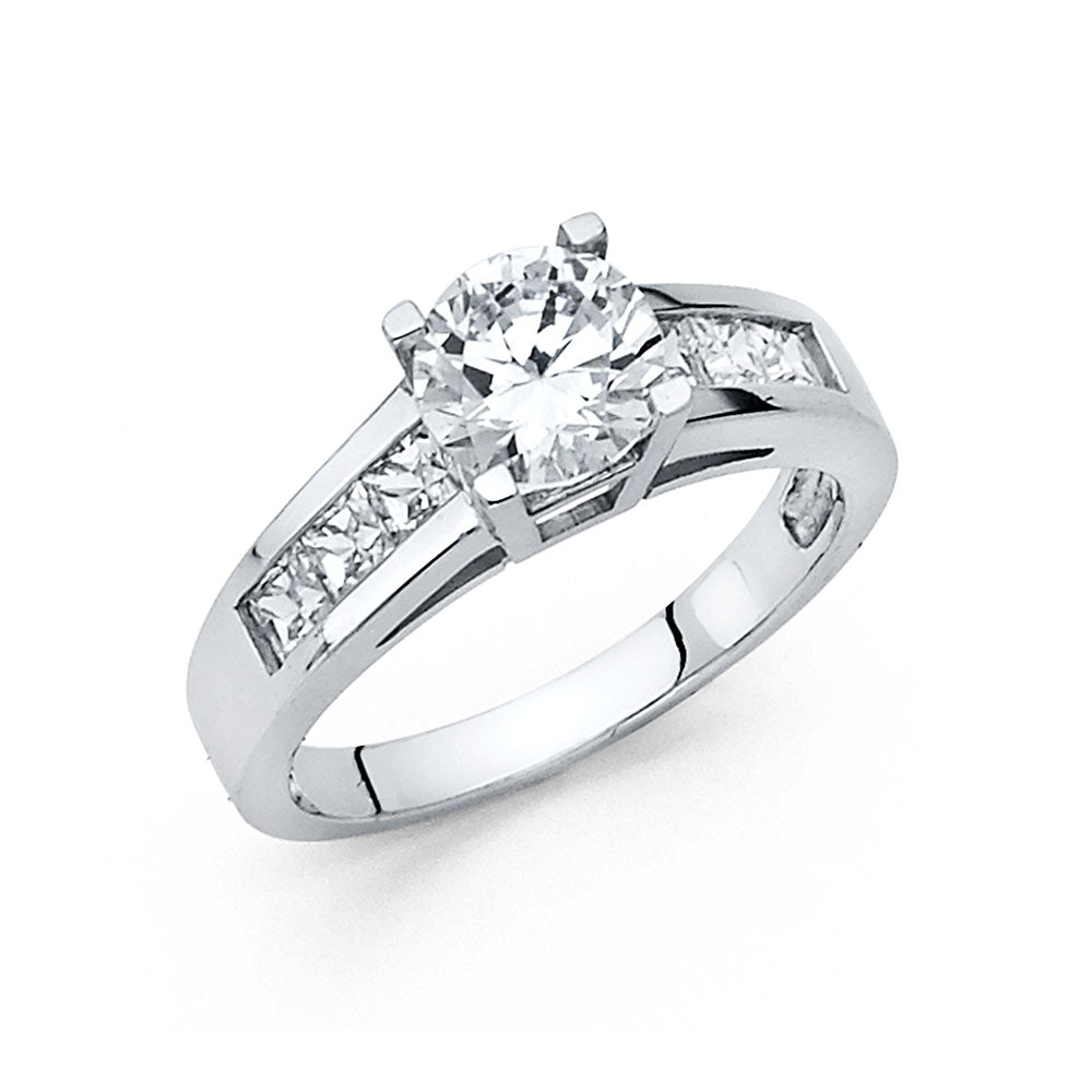 14KT REAL WHITE GOLD ENGAGEMENT RING