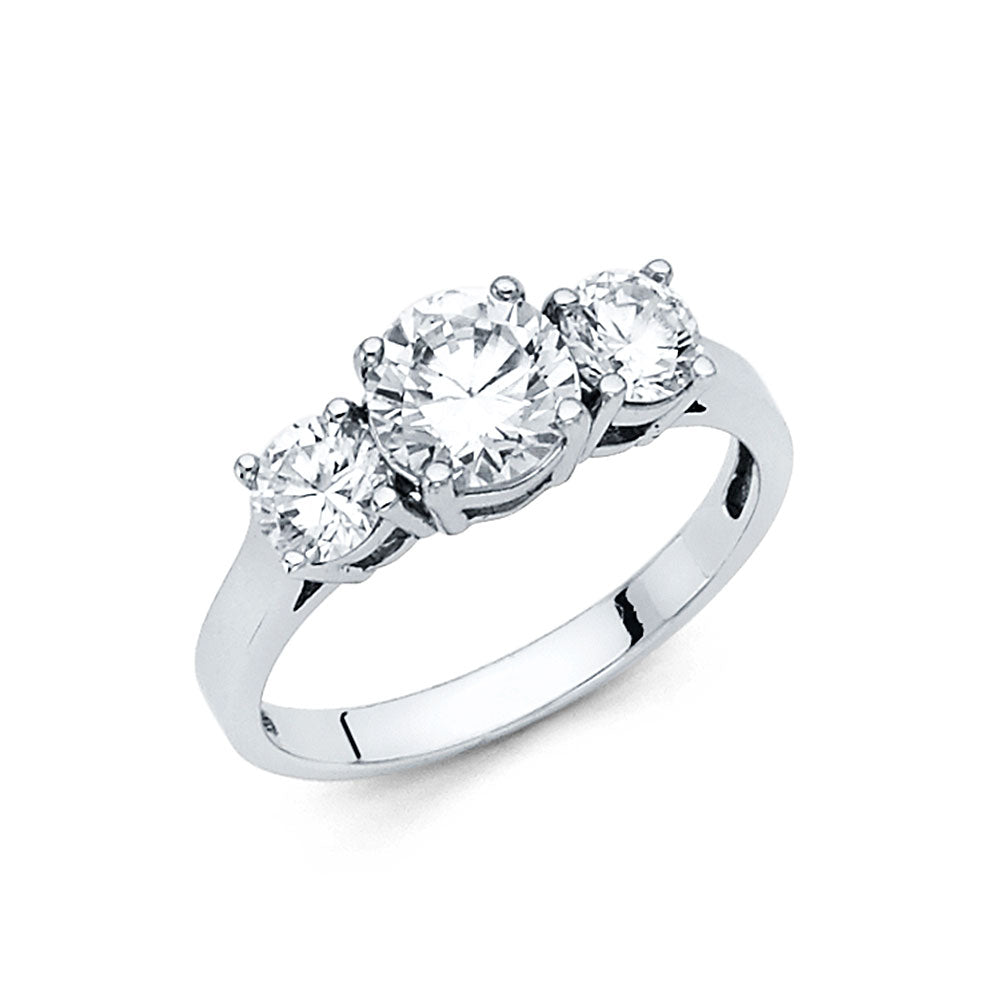 14KT REAL WHITE GOLD ENGAGEMENT RING