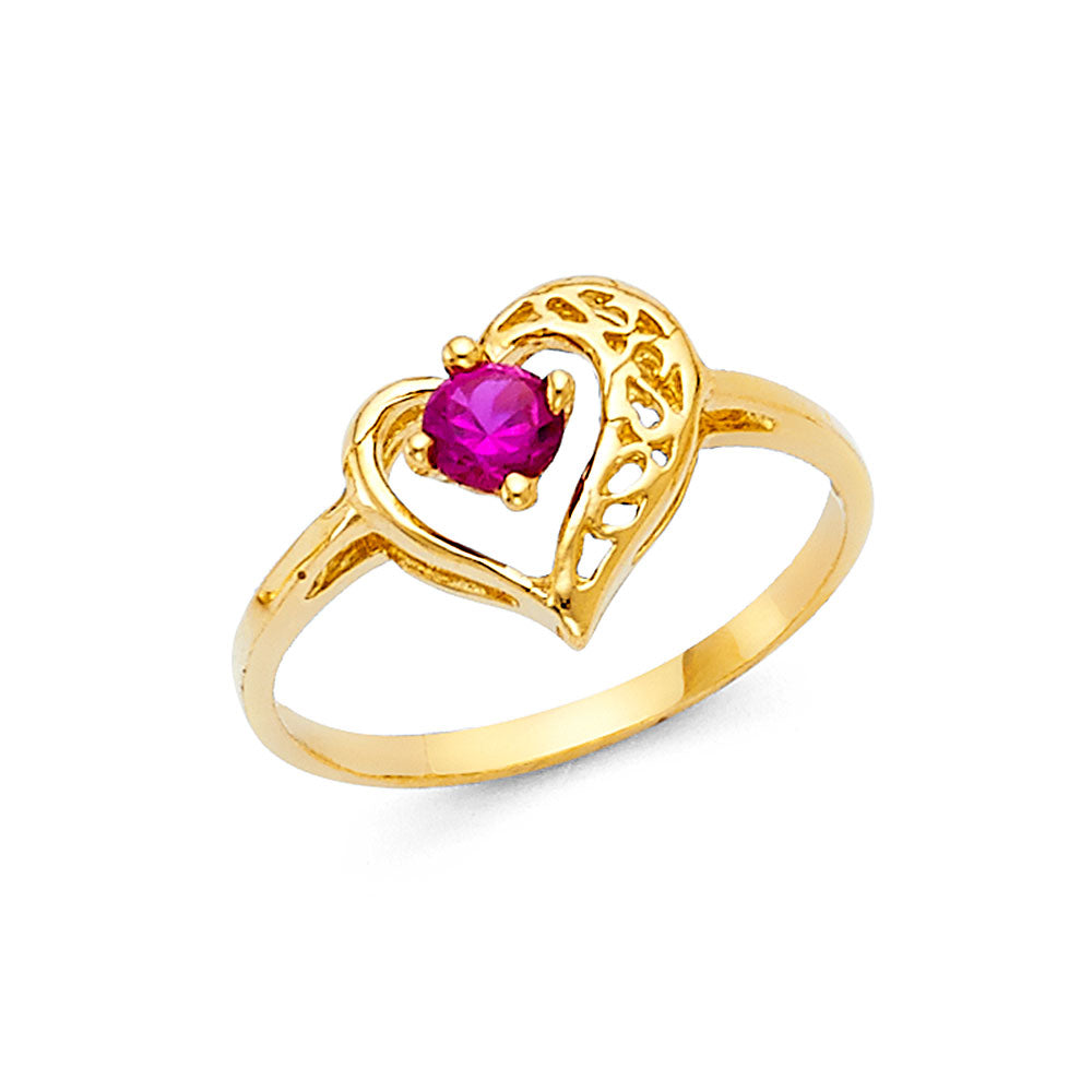 14KT REAL GOLD HEART RING FOR WOMEN