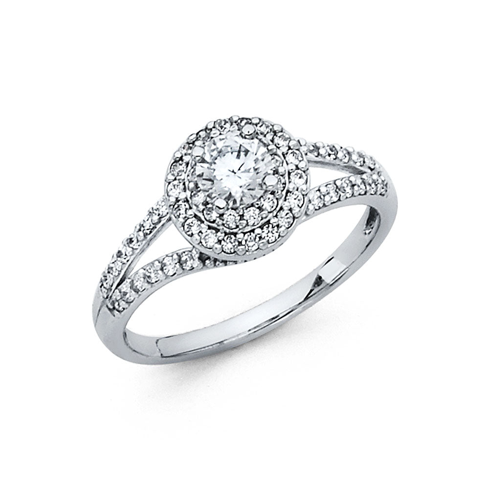 14KT REAL WHITE GOLD ENGAGEMENT RING