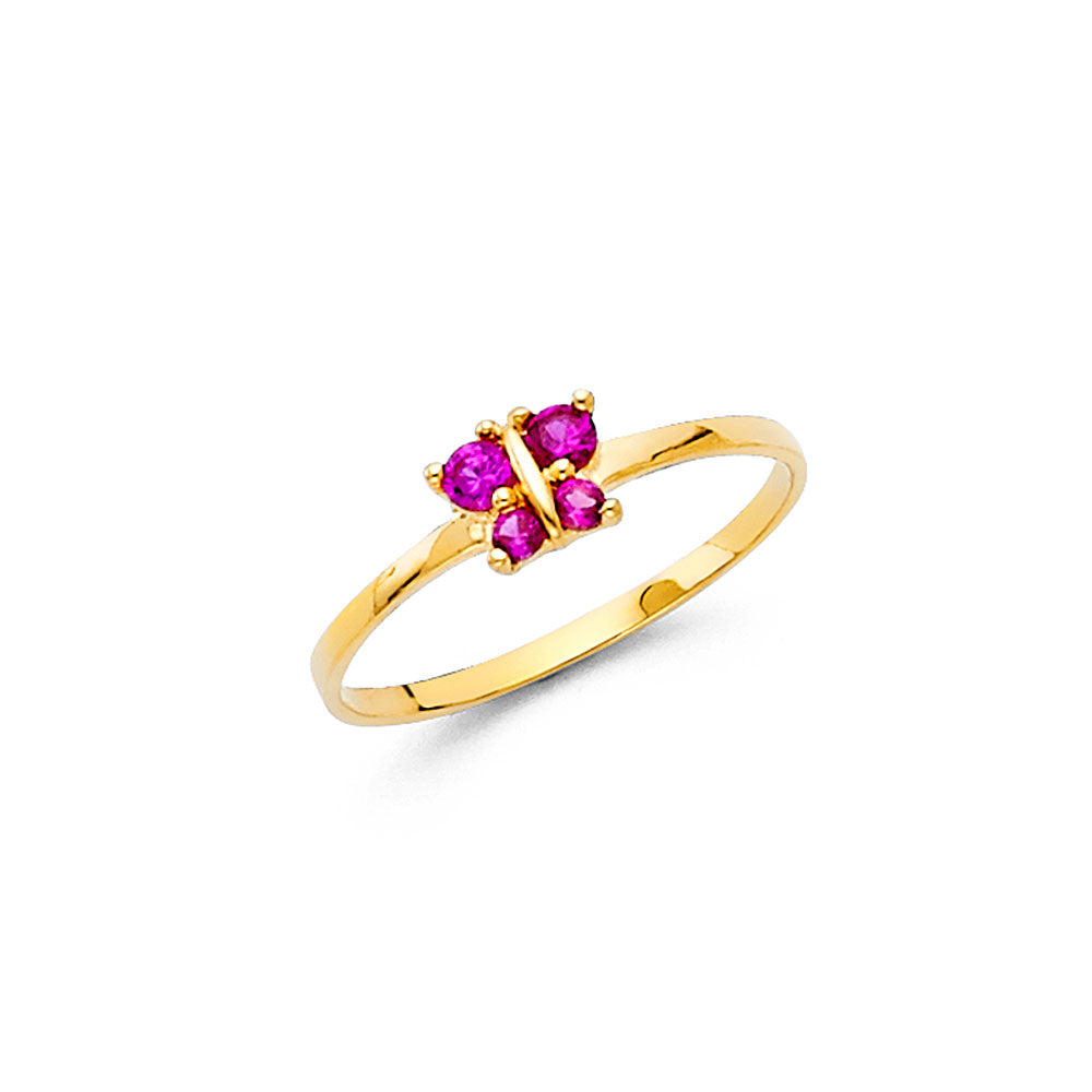 14KT REAL GOLD BUTTERFLY KIDS RING
